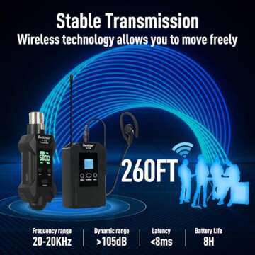 Devilclaw Wireless in Ear Monitor System with Transmitter Clip on Receiver Automatic Pairing in-Ear ...