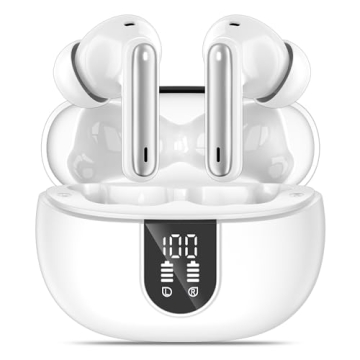 Wireless Earbuds, Bluetooth 5.3 Headphones 40Hrs Playtime Deep Bass Stereo in-Ear Earbud, LED Power ...