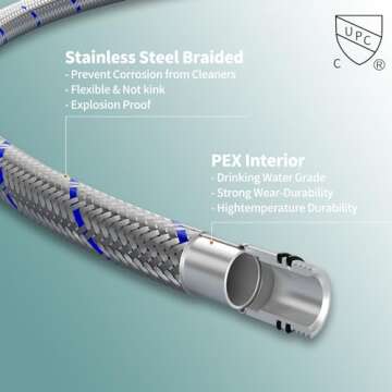 Hoimpro Waterfall Spout Brushed Nickel Single Hole Bathroom Faucet,Single Handle Bathroom Vanity Sink Faucet, Rv Lavatory Vessel Faucet with 6 Inch Deck Plate, Brass