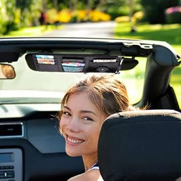 Boao 2 Packs Car Sun Visor Organizer, Sunglasses Holders for Car Sun Visor PU Auto Interior Accessories Storage Travel Document Holder with Multi Pocket (Black, 12.2 x 6.1 Inches)