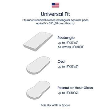 TotAha Premium Stretchy Bassinet Cradle Sheets (2-Pack) -Hypoallergenic, Silky Comfort, Buttery Soft, Calming Effect, All-Season Jersey-Knit, 32 X 16 X 3''(Rainbow & Tie dye)