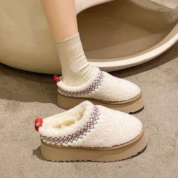 Winter Women Fuzzy Platform Snow Boots with Fur Lining