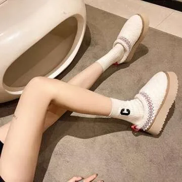 Winter Women Fuzzy Platform Snow Boots with Fur Lining