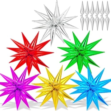 72 PCS Starburst Foil Balloons – Vibrant 26 Inch Decorations for Every Celebration