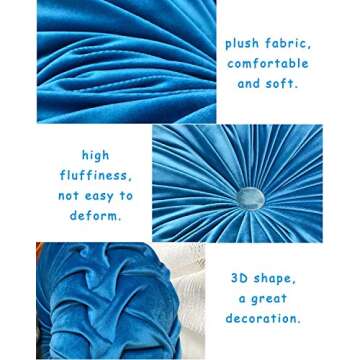 HLOVME Throw Pillow for Couch Decorative 3D Pumpkin Round Velvet Cushion for Sofa Bed Chair Floor 15...