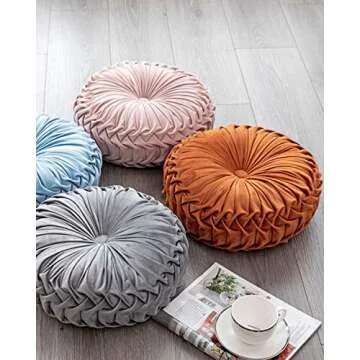 HLOVME Decorative 3D Pumpkin Round Throw Pillow 15"