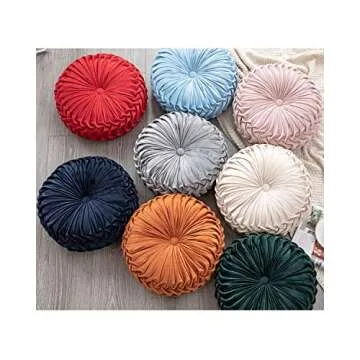 HLOVME Decorative 3D Pumpkin Round Throw Pillow 15"