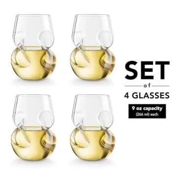 Final Touch Conundrum White Wine Glasses Set of 4