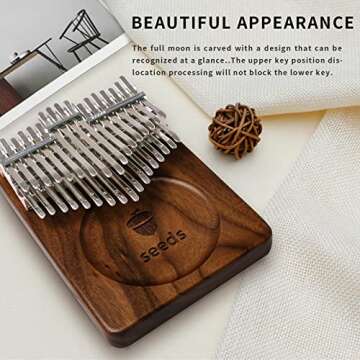 Seeds Kalimba 34 Key Chromatic Thumb Piano Pisces C-Tuned,Double Layer Flat Board Black Walnut Music...