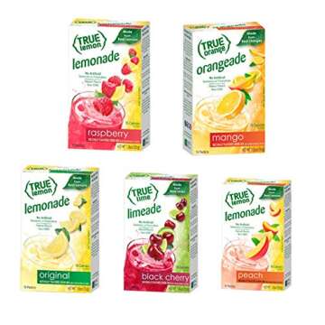 True Lime 7 flavor variety Pack: WATERMELON AQUA FRESCA, LIMEADE, Original Lemonade, Peach, Black Ch...