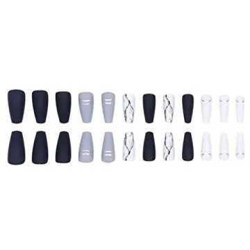 Foccna Marble Press on Nails - Elegant DIY Dip Nails