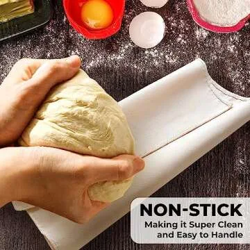 Orblue Bakers Couche and Proofing Cloth, 100% Cotton Fabric for Bread Dough Baking, Shaping Tool for Baguettes, Loaves, Ciabatta, Bread Couche 35.4 x 23.6 Inches