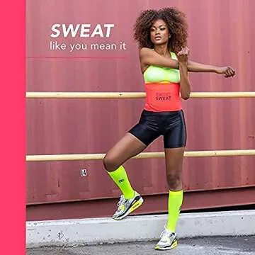 Sweet Sweat Waist Trimmer for Women and Men - Sweat Band Waist Trainer Belt for High Intensity Training and Gym Workouts, 5 Adjustable Sizes Neon Pink