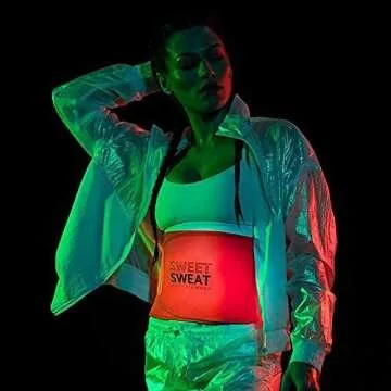 Sweet Sweat Waist Trimmer for Women and Men - Sweat Band Waist Trainer Belt for High Intensity Training and Gym Workouts, 5 Adjustable Sizes Neon Pink