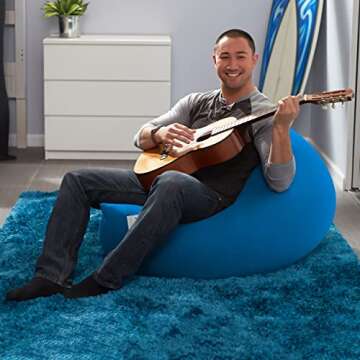 Yogibo Mini Bean Bag, Small Beanbag Chair for Kids, Teens and Adults, for Meditation and Sitting, Fibead Filling Conforms to Body, Washable, Removable Cover, Turquoise