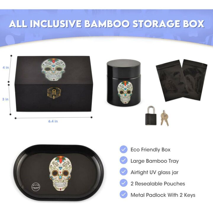 Day of the Dead Premium Bamboo Stash Box Set