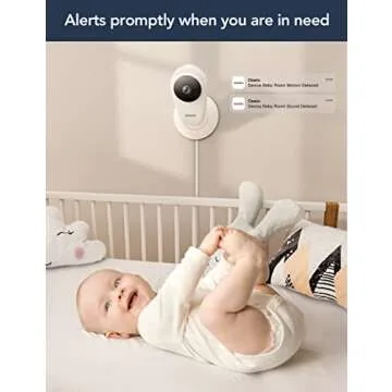 GNCC Baby Monitor with Camera and Night Vision, 1080P Baby Camera Monitor，Indoor Camera with Two Way Audio, 2.4G WiFi Smartphone Control, Motion/Sound Detection, SD&Cloud Storage, C1