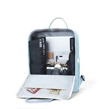 KALIDI Casual Laptop Backpack 15 Inches Classic Camping Rucksack Travel Outdoor Square Daypack College Hiking Gym Bag, Sky Blue