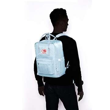 KALIDI Casual Laptop Backpack 15 Inches Classic Camping Rucksack Travel Outdoor Square Daypack College Hiking Gym Bag, Sky Blue