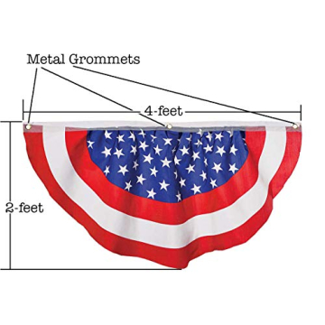 Iconikal Patriotic American Flag Bunting - 4 x 2 Feet