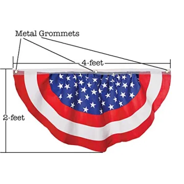 Iconikal Patriotic American Flag Bunting - 4 x 2 Feet