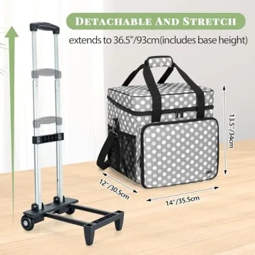 LUXJA Scrapbook Tote with Detachable Dolly for Crafting