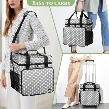 LUXJA Scrapbook Tote with Detachable Dolly for Crafting