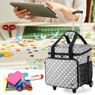 LUXJA Scrapbook Tote with Detachable Dolly for Crafting