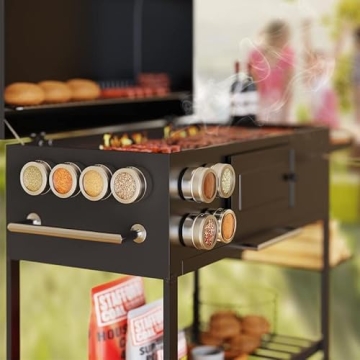 Vetacsion Magnetic Spice Tins - Set of 8 Stylish Containers