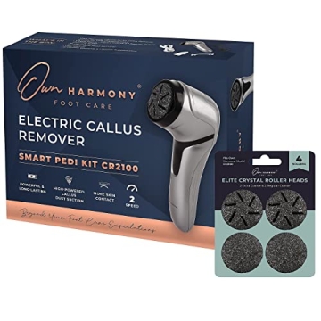 Own Harmony Electric Foot Callus Remover with Vacuum and 7 Rollers Bundle - Professional Pedicure To...