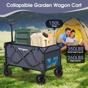 Homgava Collapsible Folding Wagon Cart for All Terrains