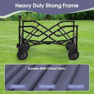 Homgava Collapsible Folding Wagon Cart for All Terrains