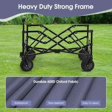 Homgava Collapsible Folding Wagon Cart for All Terrains