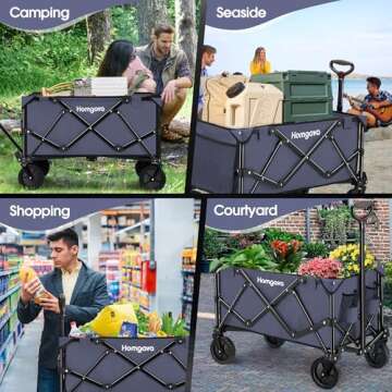 Homgava Collapsible Folding Wagon Cart for All Terrains