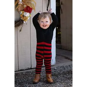 Baby Girl Boy Cotton Leggings with Suspenders, Infant to Toddler Sizes