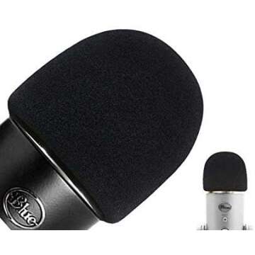 ienza Windscreen Pop Filter Foam Cover for Blue Yeti USB Microphone Mic, Made of Premium Quality Mat...