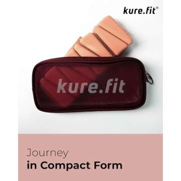 kure.fit Adjustable Wrist & Ankle Weights Set - 1lb Pairs | Versatile for Yoga, Walking, Running, Barre, Pilates, Cardio & Aerobics | Wearable Bracelets for Women & Men | Home & Gym Workouts | Peach