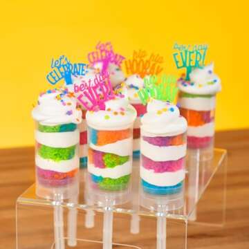 DECOPAC Quins Fancy Sprinkles, 19.5oz, Candy Sprinkles in Handheld Container, Edible Sprinkles For Celebration Cakes, Cupcakes, Cookies - Neon Bright Confetti Quins