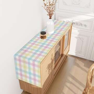 Jiudungs Linen Buffalo Check Plaid Spring Table Runner 72 Inches Long Farmhouse Spring Summer Easter Table Decoration for Home Kitchen Dining Room