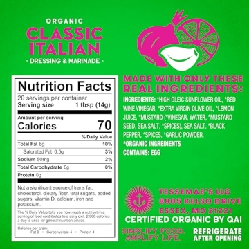 Tessemae's Classic Italian Organic Dressing - 2 Pack