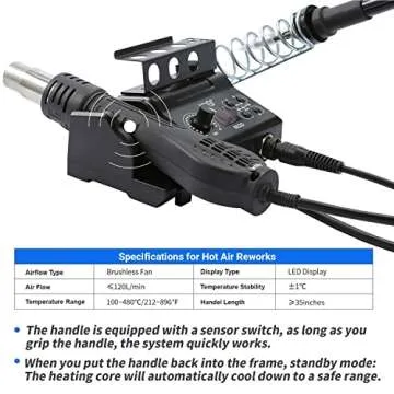 BACOENG 2 in 1 Hot Air Soldering Iron Station