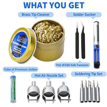 BACOENG 2 in 1 882D Soldering Iron Hot Air Rework Station with LED Display and ℉/℃ Conversion