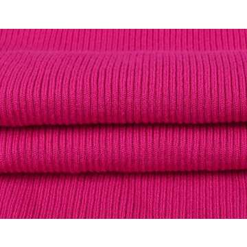 PrettyGuide Women's Turtleneck Knit Pullover Long Sleeve Stretch Bodycon Sweater Dress Hot Pink S