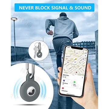 4 Pack Airtag Holder for Apple Air Tag Holder, Airtag Case with Anti-Lost Keychain Key Ring, Silicone Protective Cover Suitable for Kids' Backpacks, Dog Collars, Multi-Color Airtag Accessories