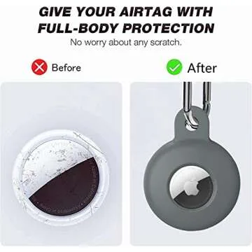 4 Pack Airtag Holder for Apple Air Tag Holder, Airtag Case with Anti-Lost Keychain Key Ring, Silicone Protective Cover Suitable for Kids' Backpacks, Dog Collars, Multi-Color Airtag Accessories