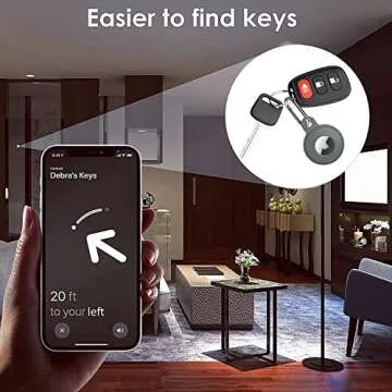 4 Pack Airtag Holder for Apple Air Tag Holder, Airtag Case with Anti-Lost Keychain Key Ring, Silicone Protective Cover Suitable for Kids' Backpacks, Dog Collars, Multi-Color Airtag Accessories