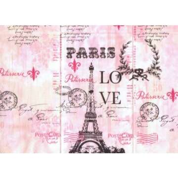 Amscan Pink Paris Love Designer Guest Towels, 8" x 4" (16-Pack) - Elegant Eiffel Tower-Designed Towels, Perfect Embellishments for Parties & Events