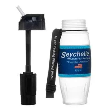 Seychelle Rad/Advanced Emergency Backpacking Camping Water Filter Bottle - Single - 28 oz