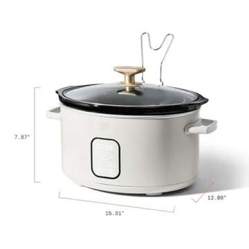 6 Quart Programmable Slow Cooker, White Icing by Drew Barrymore