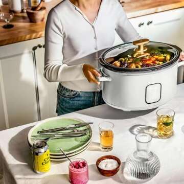 6 Quart Programmable Slow Cooker, White Icing by Drew Barrymore